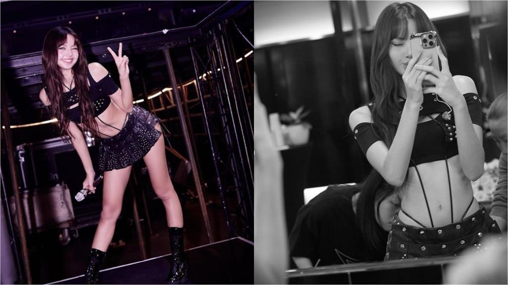 Lisa狠甩「鄉村女傭造型」中空炫腹耍辣!一彎腰激短裙險起飛