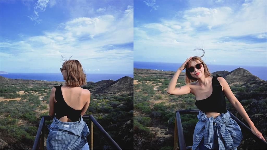 夏威夷海灘「金髮妹」竟是阿圓！激辣泳裝驚洩「身體1變化」網看呆：好明顯