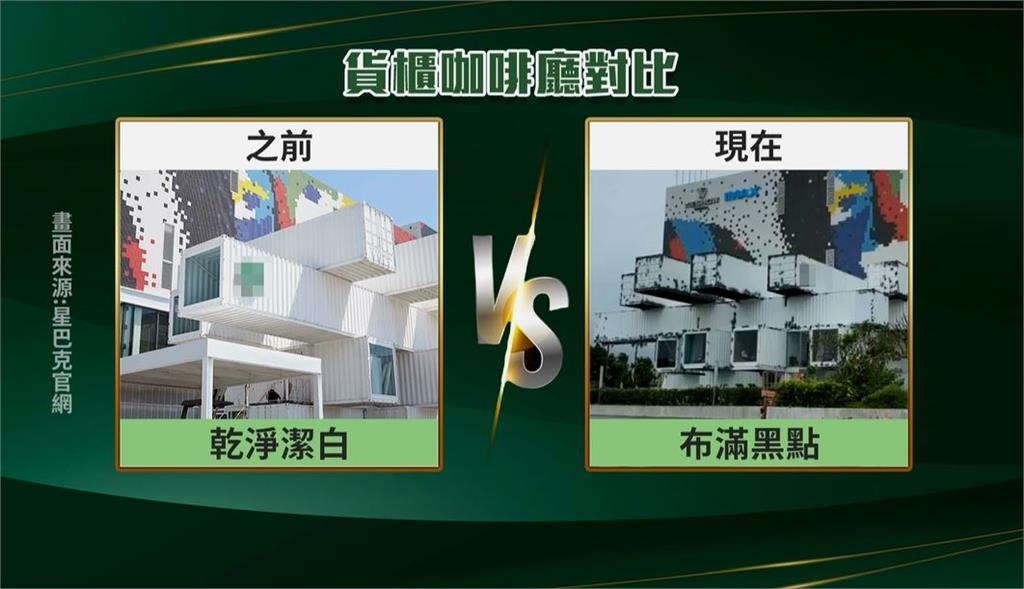 貨櫃咖啡廳出現黑色斑點塗鴉　民眾：好像101忠狗