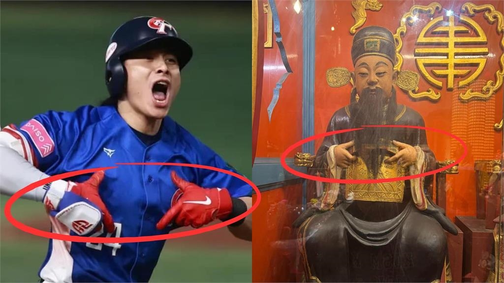 陳傑憲「冠軍手勢」比了100年！廟方曬「1神圖」全網驚喊：神來一比