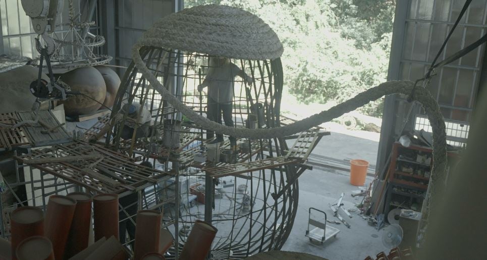 見證基隆港發展.永續再生　雕塑大師康木祥廢纜繩創作"毛小孩"