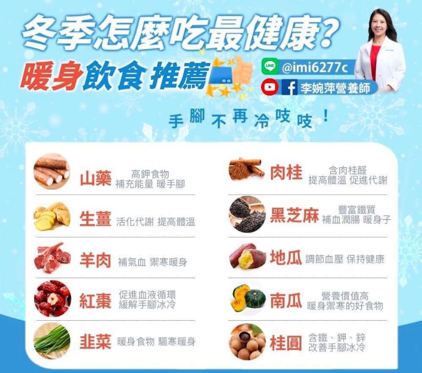 冬季暖身食物推薦！告別手腳「冷吱吱」　專家：吃對了幫體內溫暖驅寒