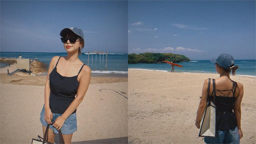 阿圓「熱帶比基尼」狂換3套!曬成小麥肌…偷洩「男友視角」網讚:百祥懂拍