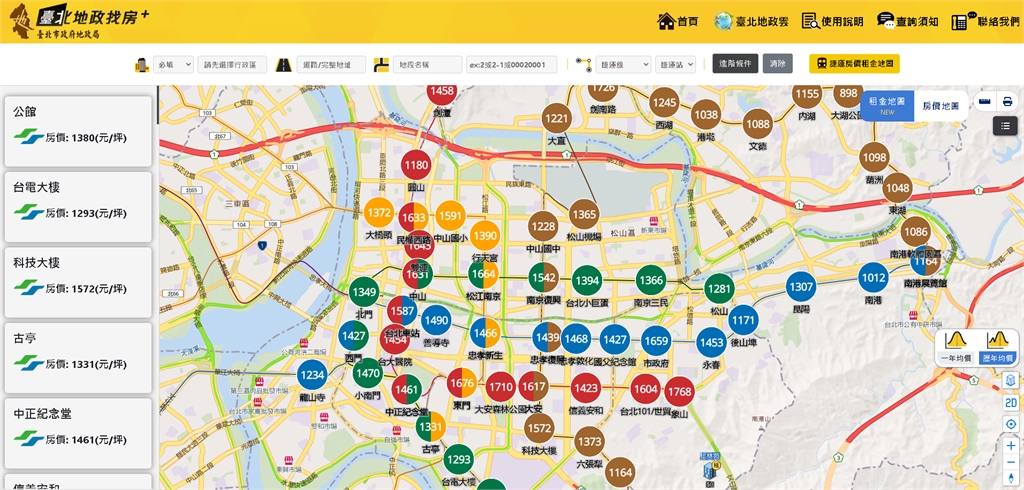 告別惡房東!臺北地政找房+一鍵查看臺北市租金行情 輕鬆讀懂房價資訊