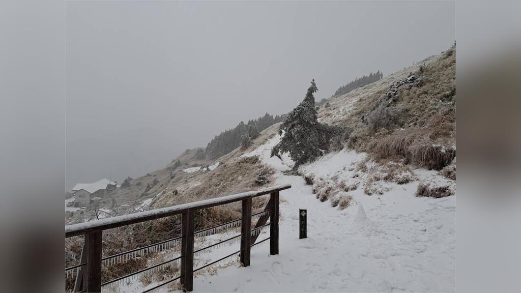 合歡山大雪「絕美銀白世界曝光」　民眾追雪嗨喊：值回票價
