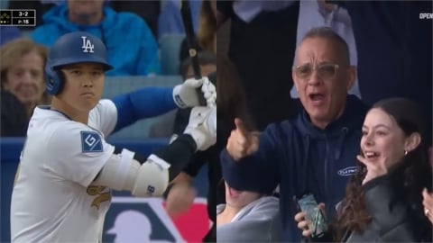MLB(影)／大谷返美「金袍加身」首戰開轟　湯姆漢克、魔術強森場邊見證嗨爆