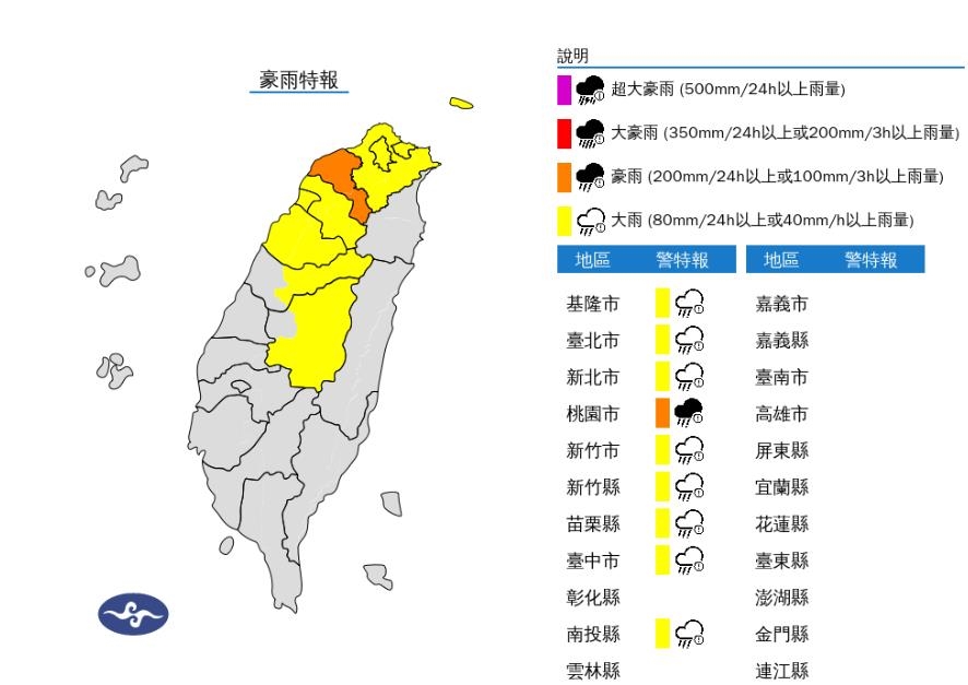 快新聞/鋒面來襲!8縣市大雨特報 「這地」慎防豪雨