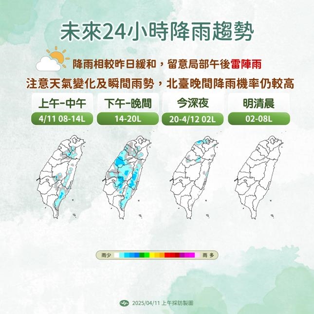 快新聞／明高溫飆36度！週日北部跳水式降溫　氣象署揭「雨勢最猛時間」：留意雷擊