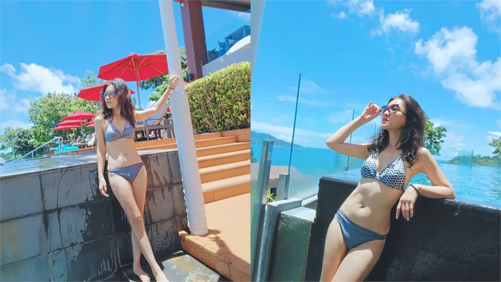 泰國「比基尼妹子」辣曬日光浴!正面竟是「48歲曾雅蘭」網愣:侯昌明有批准?