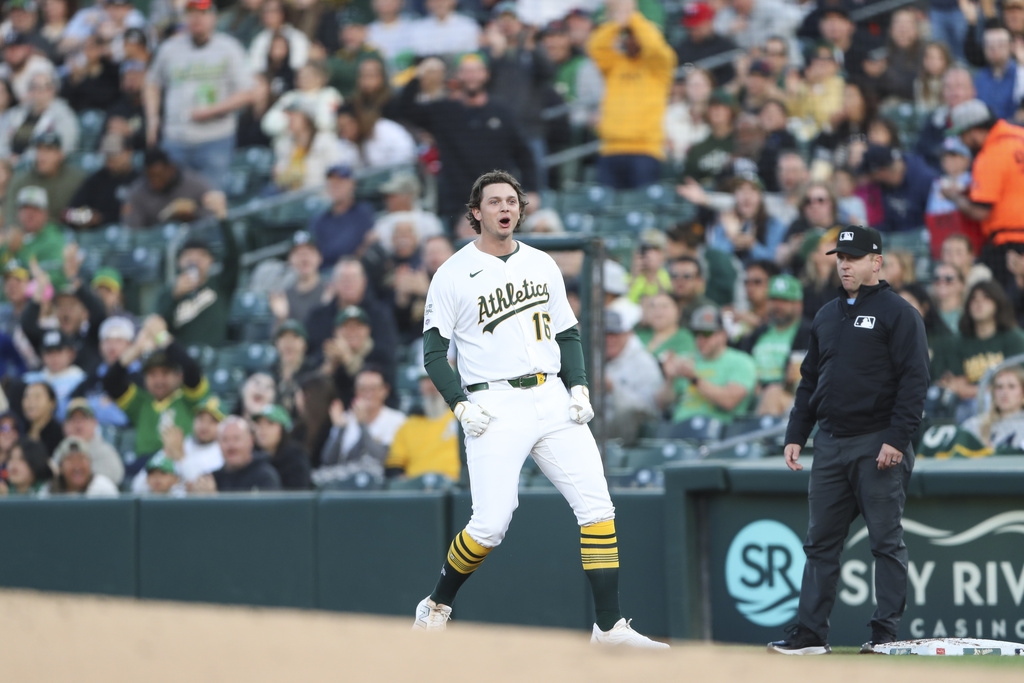 MLB(影)／運動家農場大物大聯盟首安出爐　還有1打點幫助球隊獲勝