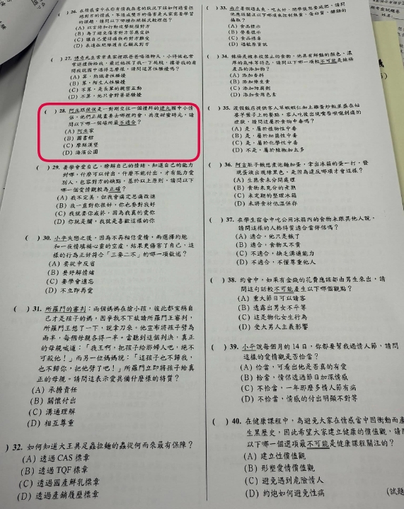 金城國中「低俗考題男老師」疑累犯！5年前試卷驚見「老衲的大X、臭娘炮」
