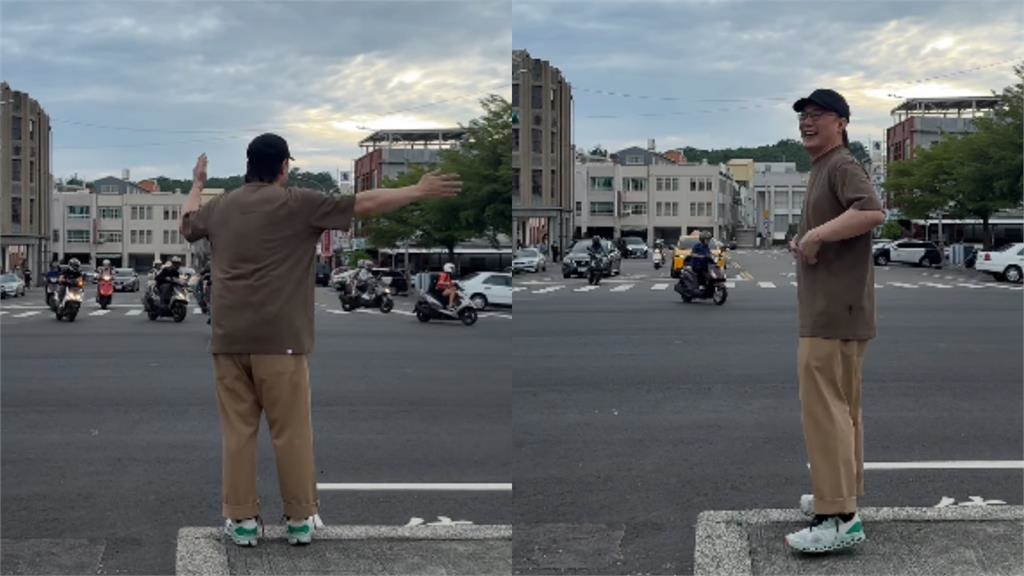 E神高雄玩瘋「奕」整天!興奮現身路邊「指揮交通」掀粉瘋狂朝聖