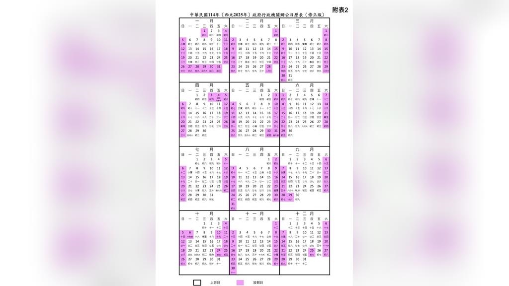 行政院核定新版行事曆!下半年增2連假 明年有9個連續假期 行政院核定新版行事曆!下半年增2連假 明年有9個連續假期