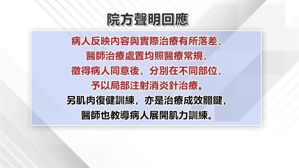 婦控醫院未充分說明打6針類固醇 全身抽痛怒控告!