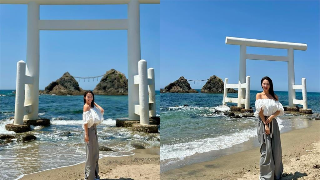 「真人蛇姬」旅日大曬美照!林采緹Po「柔肩鎖骨+白色鳥居」網暈:仙女下凡