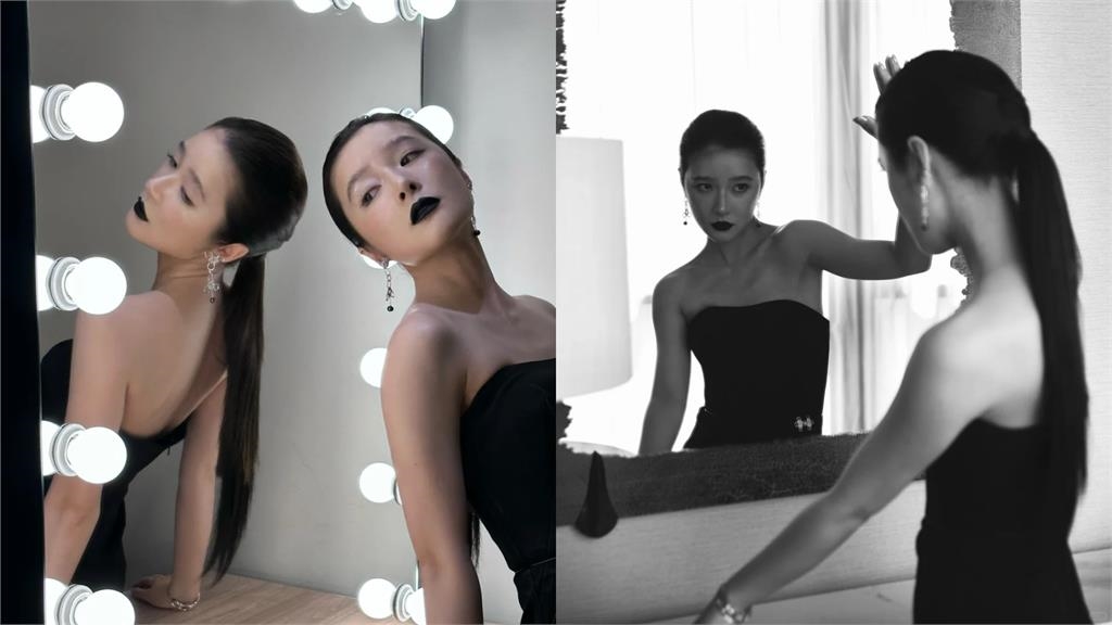 周星馳兒子0肩帶暗黑裙猛下滑！「27歲真實體態」慘遭鏡反射出賣網震：長大了