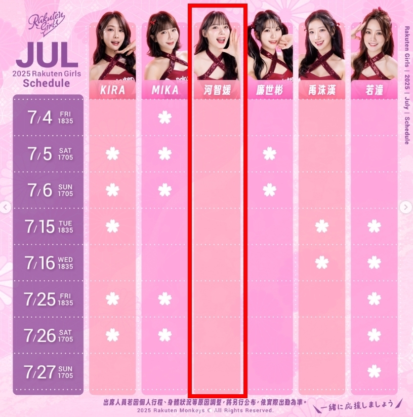 Dora持續「清空」7月班表！同樣不見河智媛⋯網憂不對勁　球團回應了