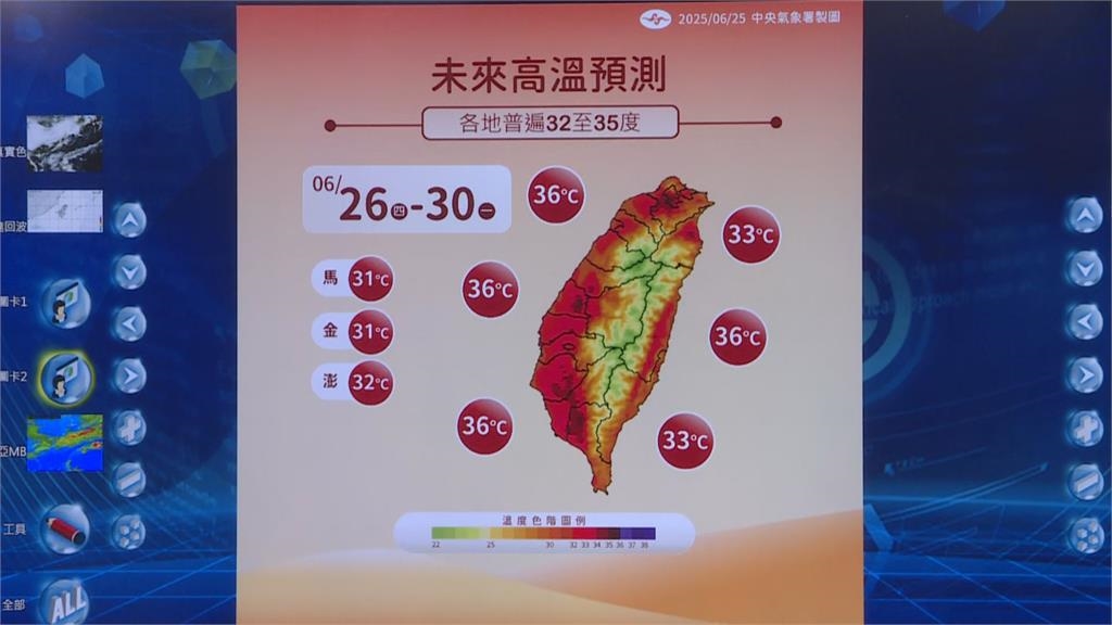 快新聞/台灣又變烤番薯!紫外線恐破表 氣象署指「這2地」明、後天午後下大雨