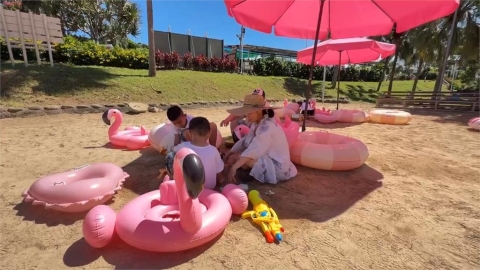 麗寶水樂園暑假玩水消暑! 粉紅夢幻沙灘區全新登場