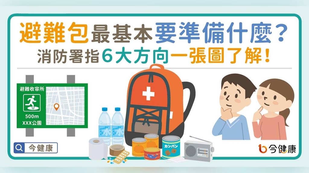 避難包最基本要準備什麼?消防署指6大方向一張圖了解! 避難包最基本要準備什麼?消防署指6大方向一張圖了解!