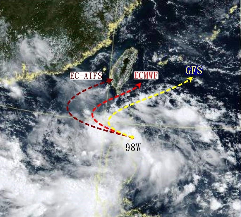 98W恐增強為丹娜絲颱風！專家曝「3階段轉折期」…1路徑對台影響明顯　