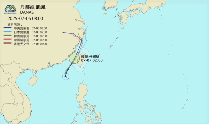 颱風丹娜絲「這時段」靠台灣最近！暴風圈超大隻「挾雨彈猛炸」高危區曝光