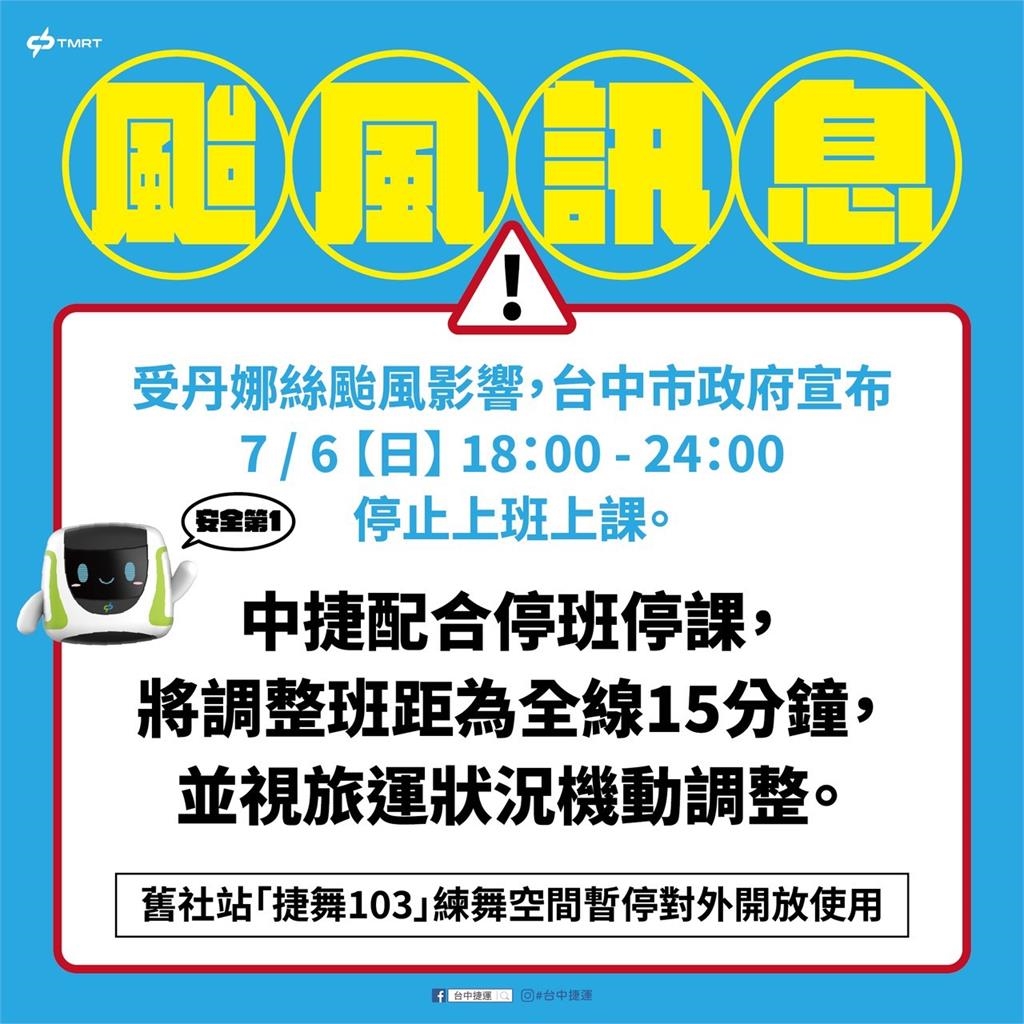 快新聞/丹娜絲襲台!中捷今晚調整班距 每15分鐘一班