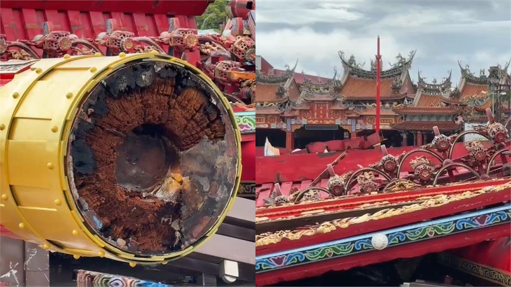丹娜絲吹垮「南鯤鯓代天府牌樓」！千年神木梁柱「每根要價數千萬」粗估損失破億元