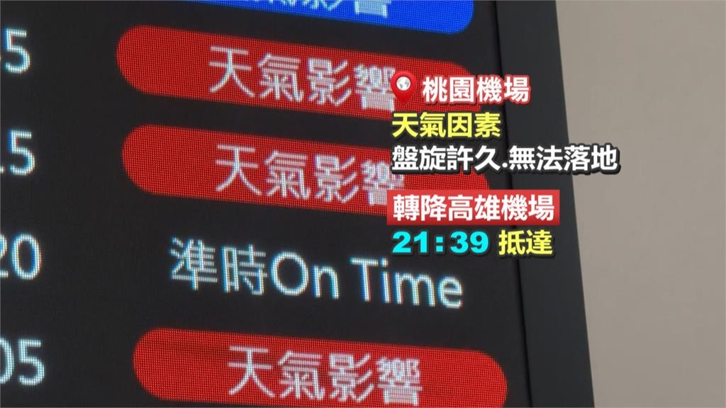 桃園炸雷雨!班機轉降小港再飛回 乘客嚇壞:真的很恐怖