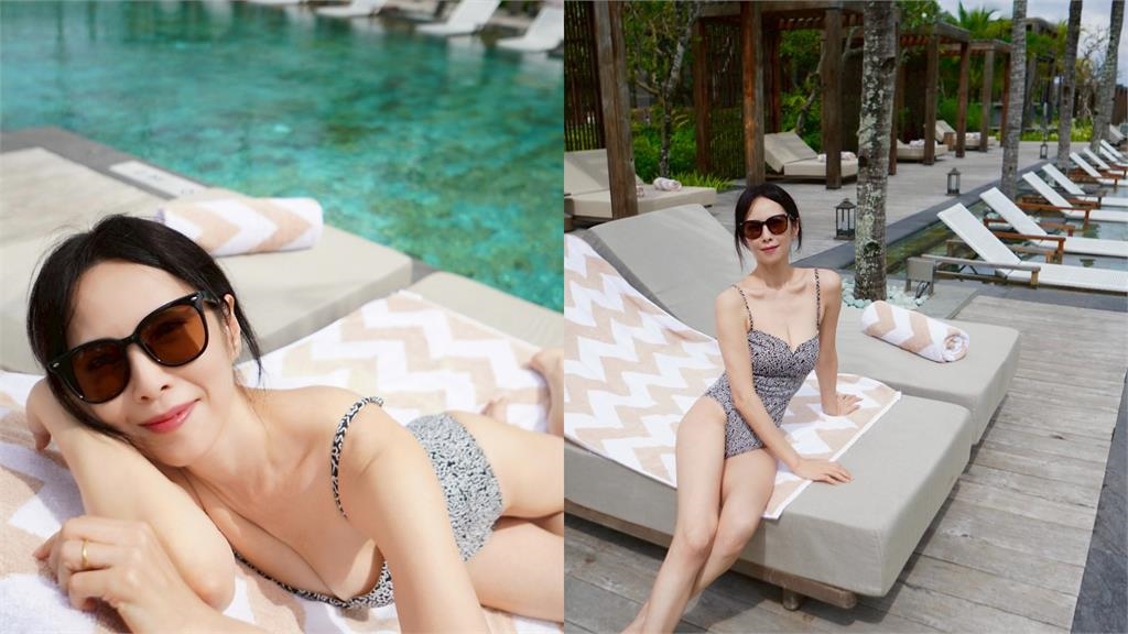 49歲天心曬開衩泳裝辣照!「深溝+長腿全洩」老公犯規視角網暴動