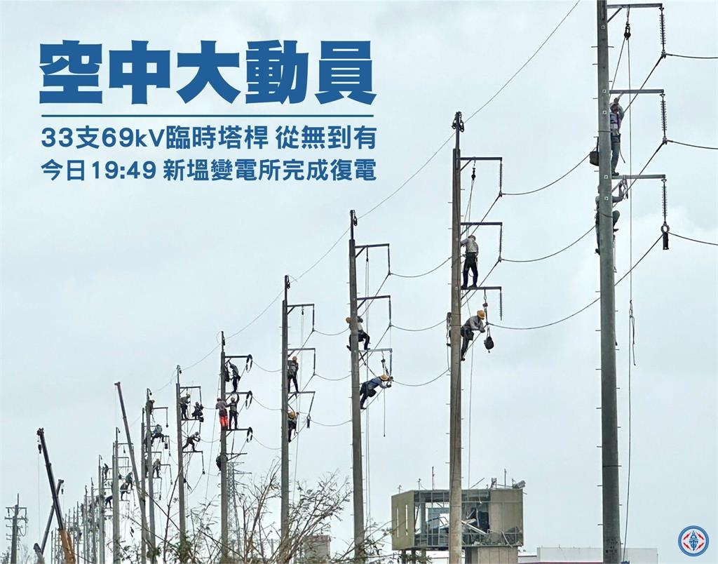 67小時救回光明！百名台電英雄「掛滿電塔」網友看哭：謝謝你們