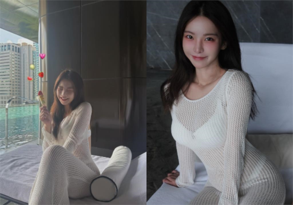 奎丁出國大解放「躺臥視角」流出!罩衫透明度99%「極致曲線」全透視