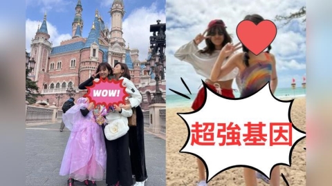 賈靜雯帶3女兒度假超凍齡!Bo妞泳裝照曬「鉛筆腿」網暴動:好基因藏不住