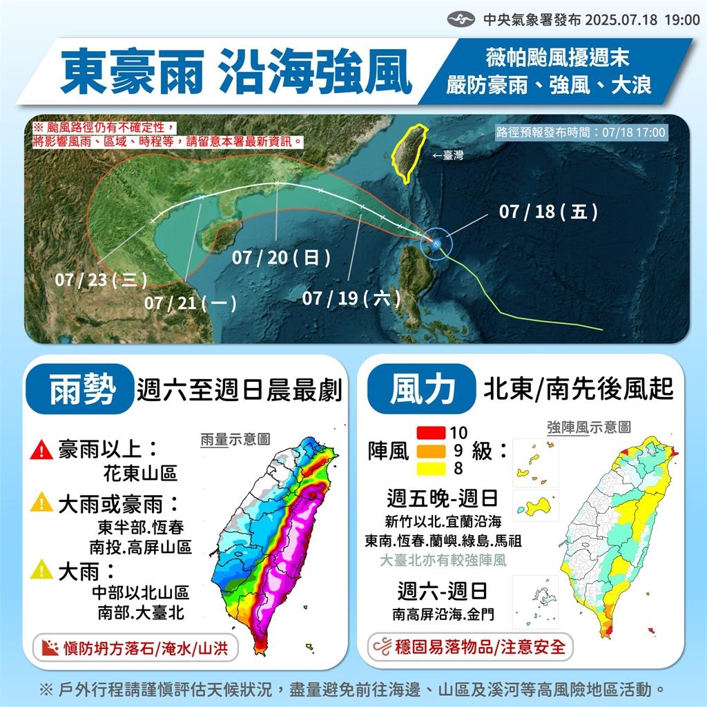 薇帕走向又變「最新路徑曝光」！粉專示警「4地區」：48小時狂風暴雨