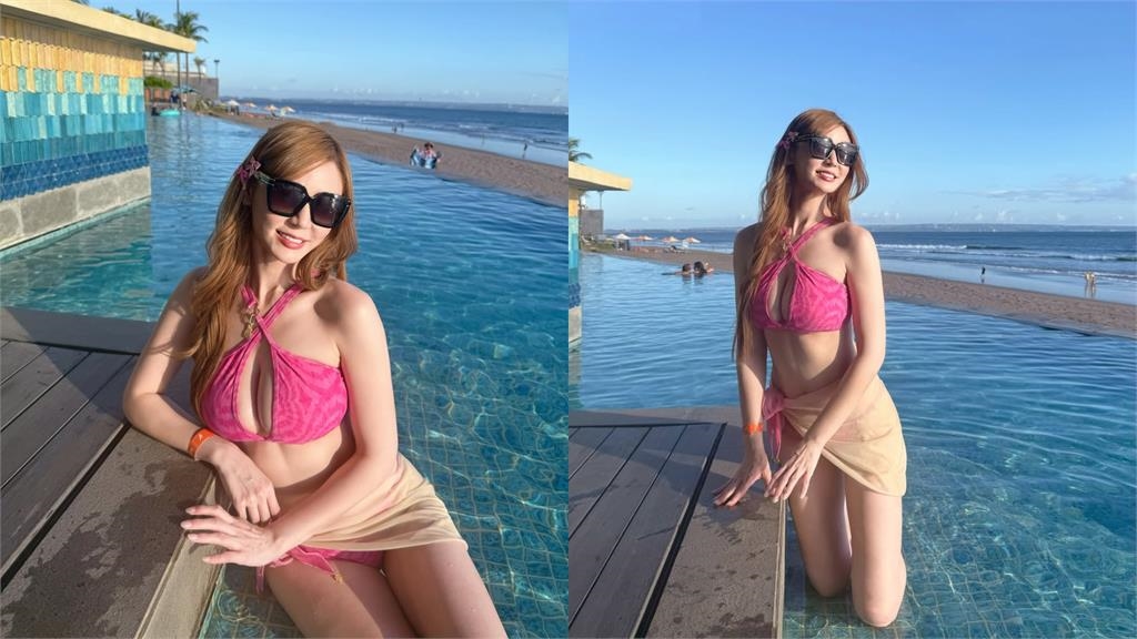 短今辣穿比基尼「正面挖空+透視絲巾」太惹火!狂洩「巨無霸海溝」全網看傻