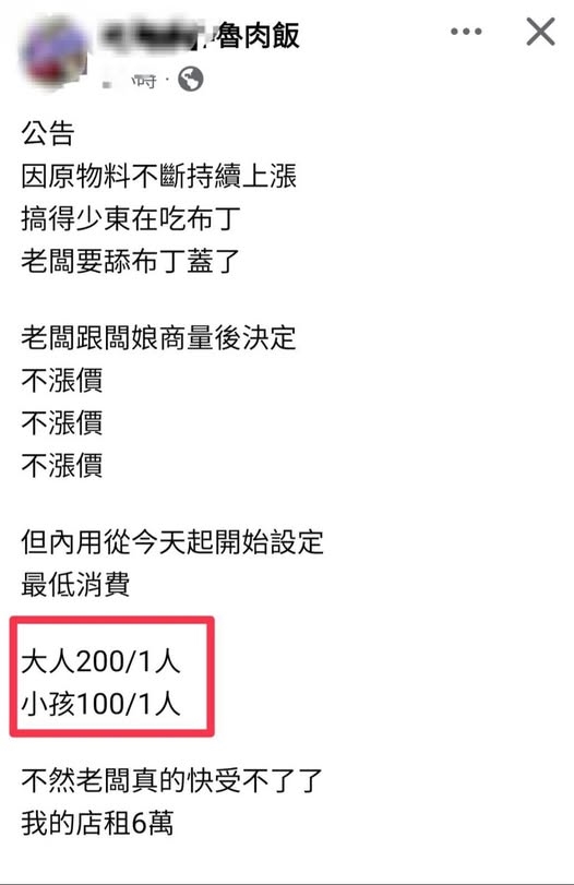 滷肉飯再也不平價!業者扛不住「規定低消200元」親揭原因掀兩派論戰