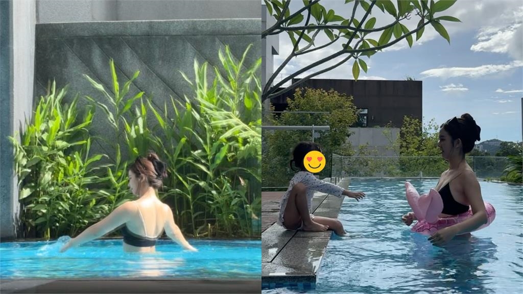 周曉涵忘帶泳衣「大方脫了」！黑色Bra+神秘三角褲「濕身戲水」網喊辣爆