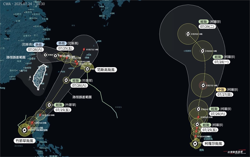 726前夕3颱共舞！專家親揭「放颱風假機率」點名3地區注意雨彈狂炸