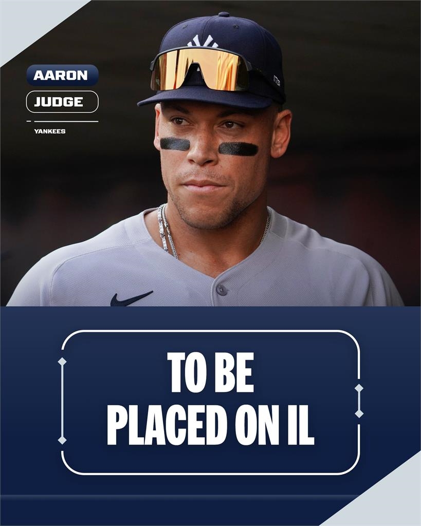 MLB(影)/MVP爭奪戰有變數!法官手肘不適進傷兵名單洋基戰績拉警報