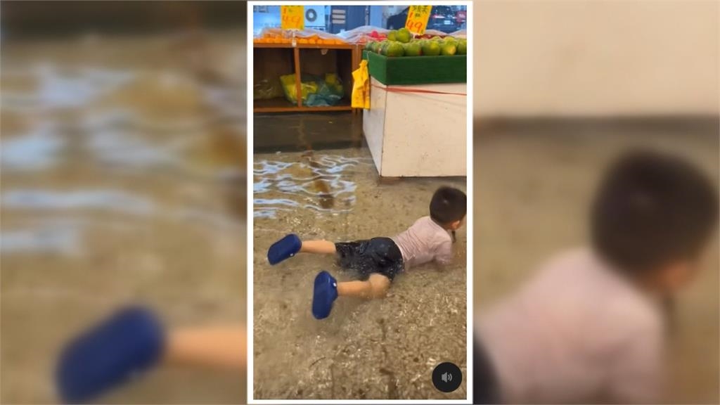 暴雨襲擊嘉義! 朴子市全境泡水居民搬沙包.移車自救