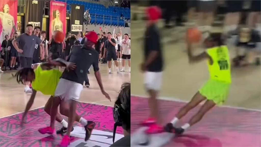 NBA(影)/滑倒險成「人體保齡球」!灰熊少主莫蘭特亞洲行秀灌籃慘摔一大跤 NBA(影)/滑倒險成「人體保齡球」!灰熊少主莫蘭特亞洲行秀灌籃慘摔一大跤