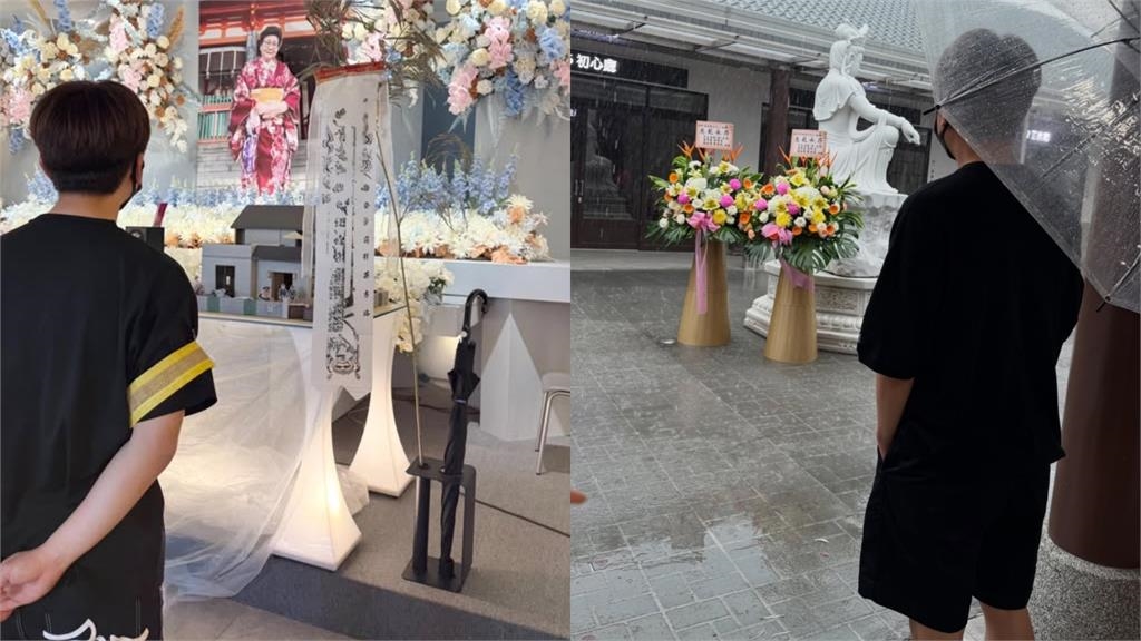 嘎嬤離世滿百日蔡阿嘎近況曝!雨中撐傘望向靈堂「一切都順利美滿」