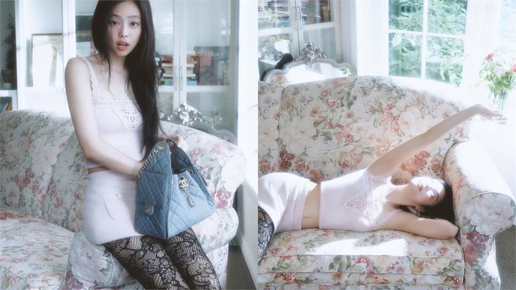 Jennie最新畫報「藕粉蕾絲裝」公開!大玩「性感誘惑」289萬粉嗨洗愛心