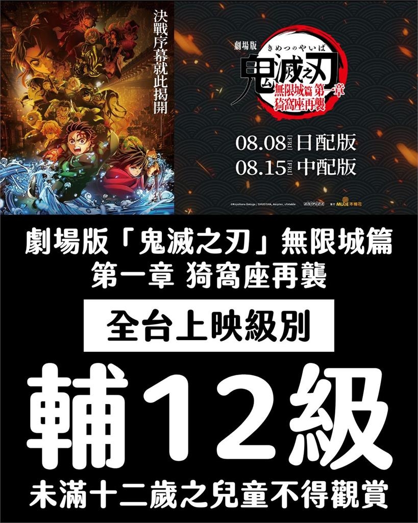 《鬼滅之刃無限城》台灣輔12級!家長爆爭議「小朋友等1年不能看」