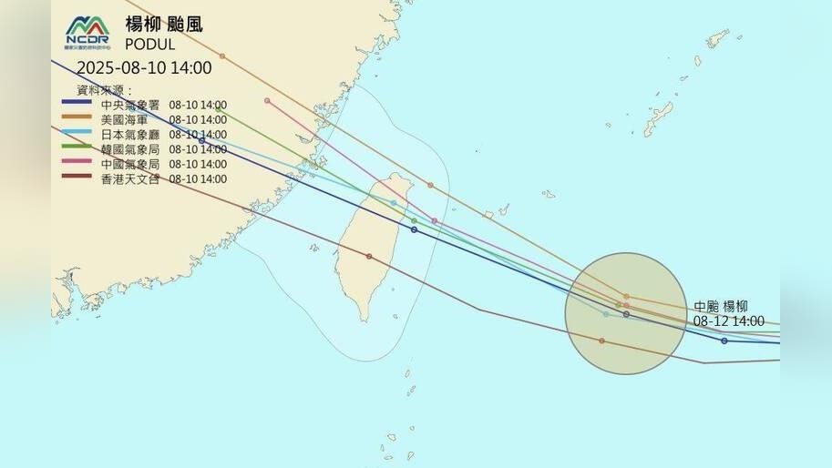 各國最新預測楊柳路徑曝！　台日估登陸宜花、美軍仍不排除「西北颱」