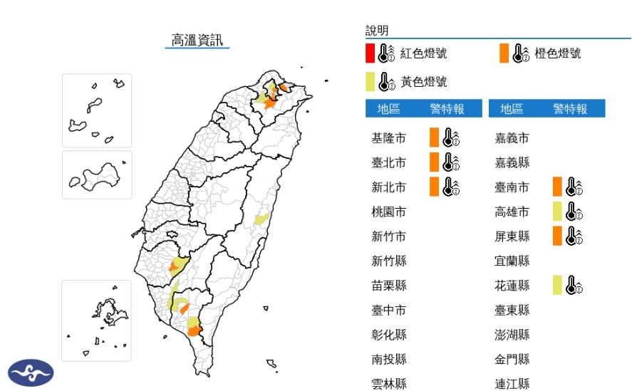 快新聞／熱爆！7縣市狂響高溫燈號　北北基等5地恐連飆36度