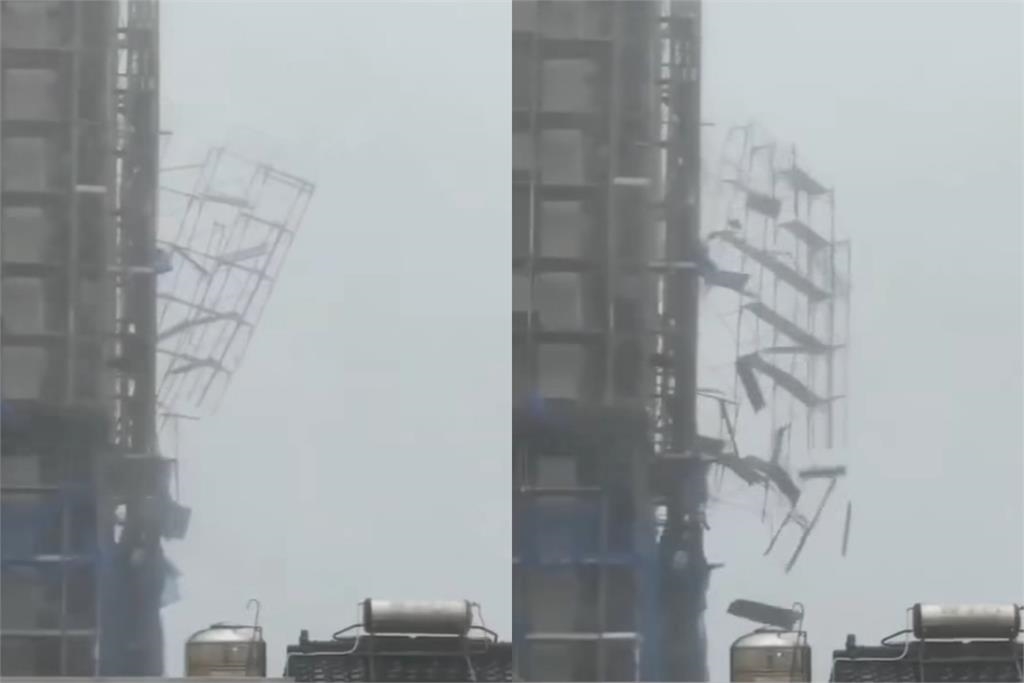 楊柳強襲台東！施工大樓「整面牆被吹垮」畫面曝光吸7300人急喊：天佑台灣