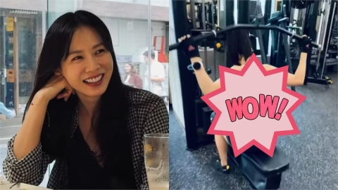 孫藝真推舉下蹲「極限拉伸」肩帶險撐不住!健身房揮汗「43歲超狂體態」曝光