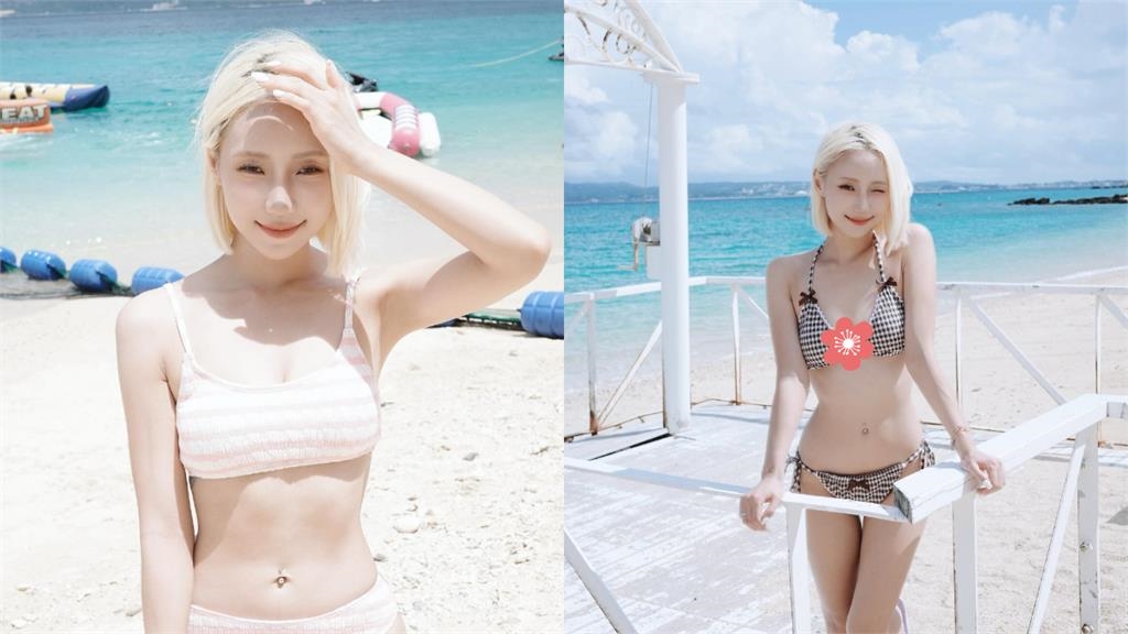 樂天女孩卉妮海邊曬「粉嫩泳裝」美照!抱姪女「超兇身材」辣翻全網