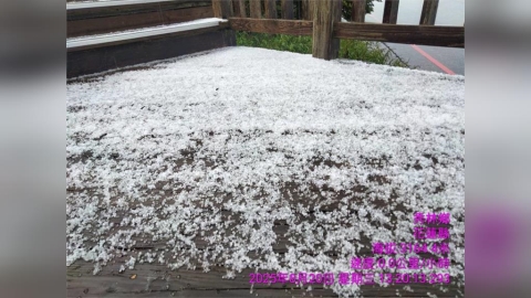 合歡山東峰步道午後下冰雹　遊客驚呼：另類「雪景」